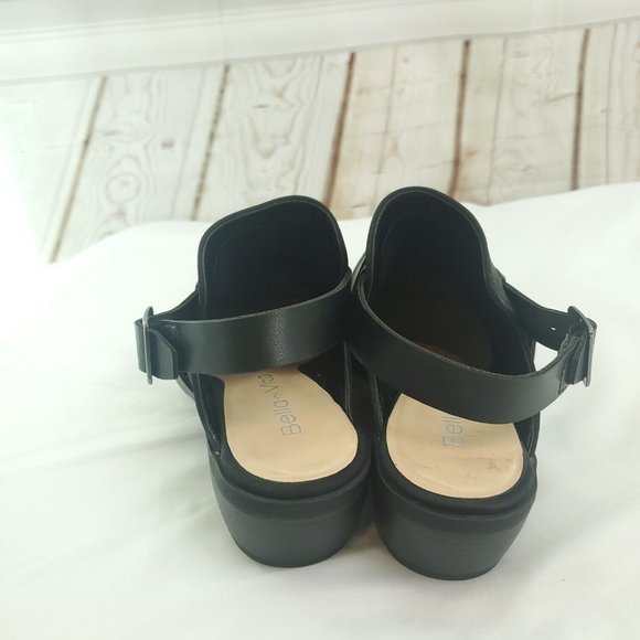 Bella Vita Womens Black Leather Round Toe Block Heel Slingback Sandals Size 6M - Picture 5 of 10